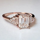Margo Emerald Cut Moissanite Engagement Ring - PenelliBelle