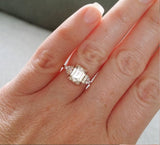 Margo Emerald Cut Moissanite Engagement Ring - PenelliBelle