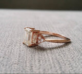 Margo Emerald Cut Moissanite Engagement Ring - PenelliBelle