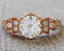 The Florence DE White Moissanite Engagement Ring