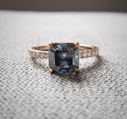 The Sarah (Asscher Cut Grey Moissanite)